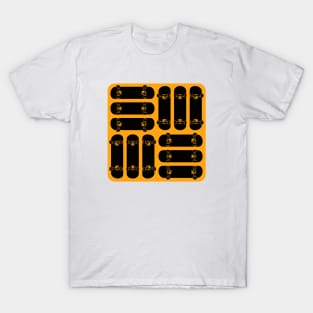 Skateboard Rows on Orange T-Shirt